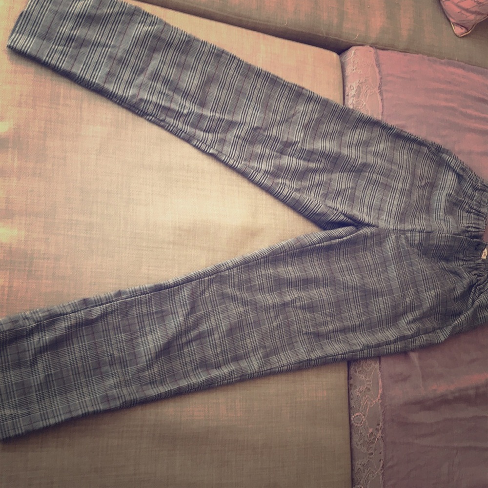 Grey Plaid Trousers